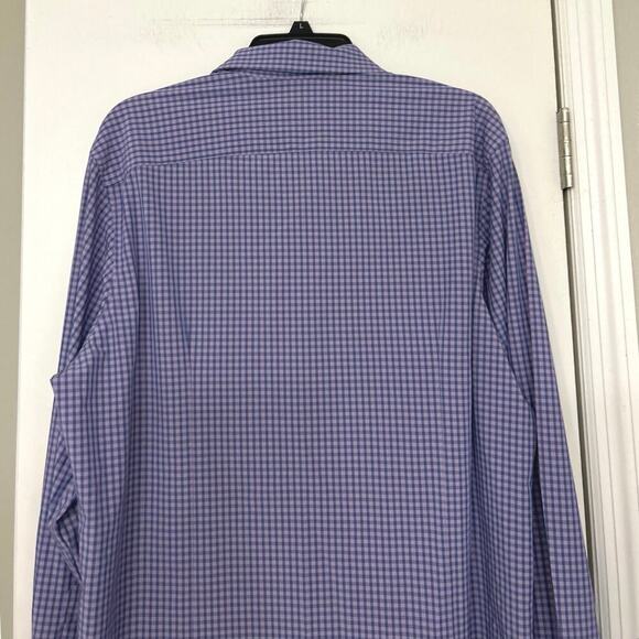 MOVE Purple Plaid Active Performance Long Sleeve Button Down Shirt Size XL - Picture 5 of 11